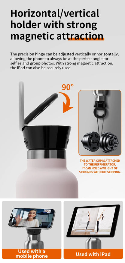 HydroSound Water Bottle - with magnetic phone holder and Bluetooth speaker