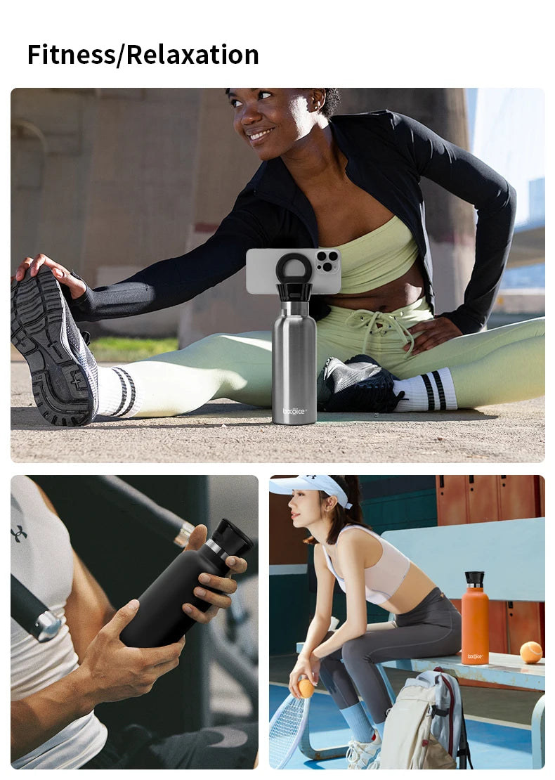 HydroSound Water Bottle - with magnetic phone holder and Bluetooth speaker