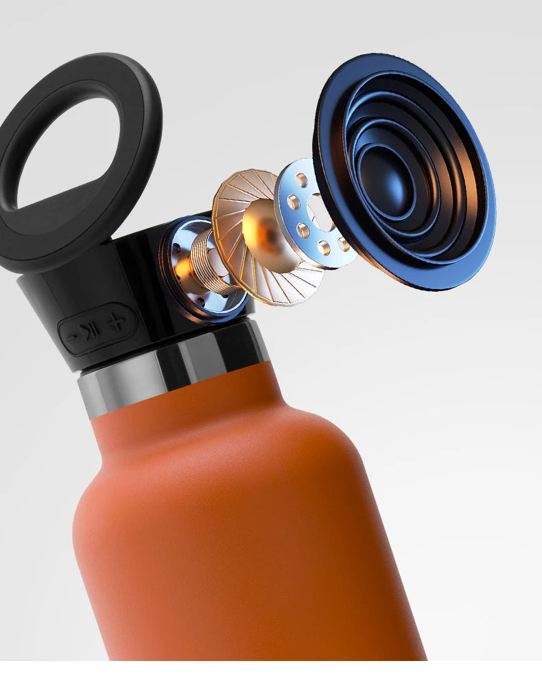 HydroSound Water Bottle - with magnetic phone holder and Bluetooth speaker