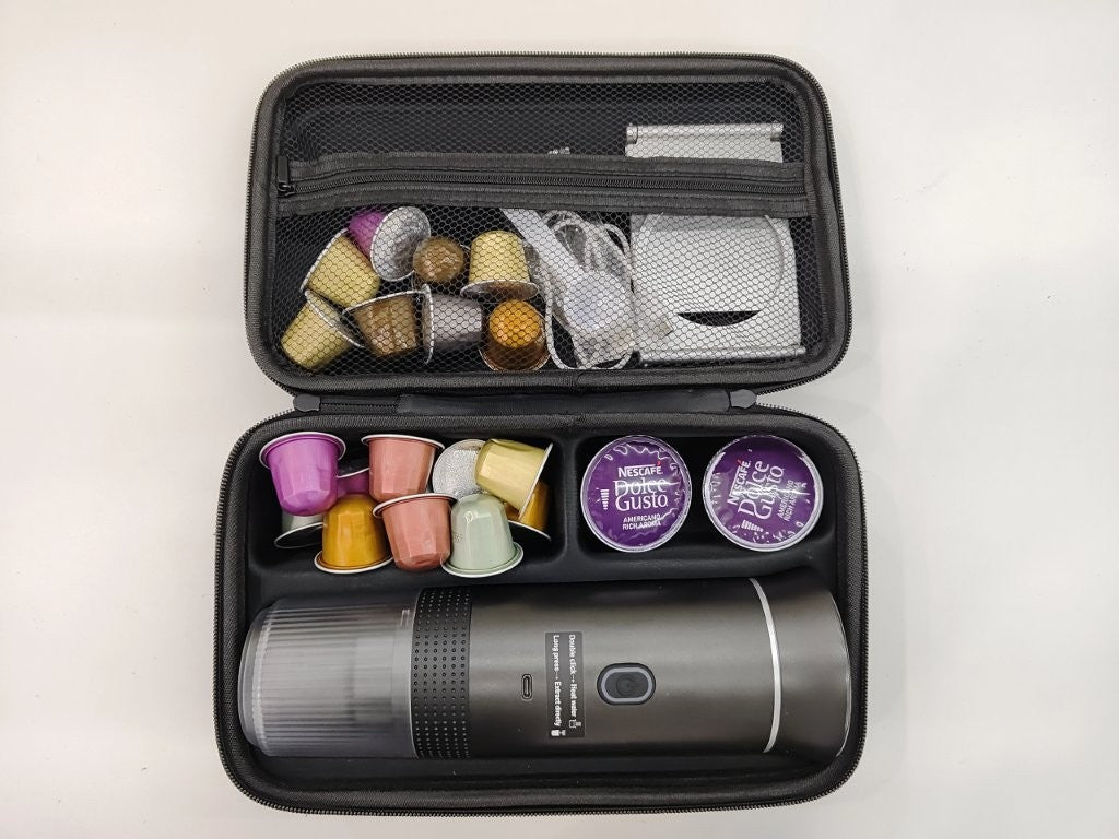 ROAM Portable Espresso Machine Bundle - Zipper Case & Aluminum Stand Included