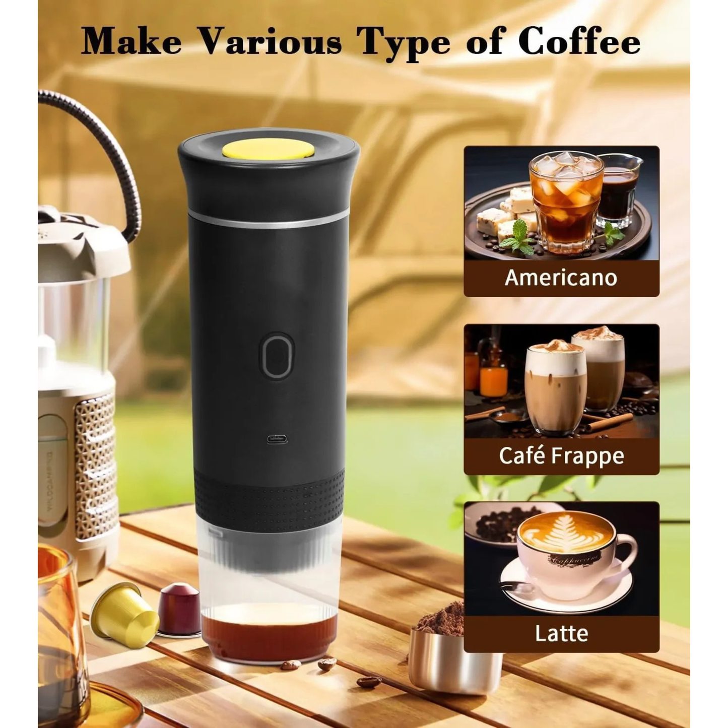 ROAM Portable Espresso Machine Bundle - Zipper Case & Aluminum Stand Included
